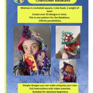 Crochet: My Square Wardrobe Chanticleer Balaklava PRINT Pattern with written and video instructions.
