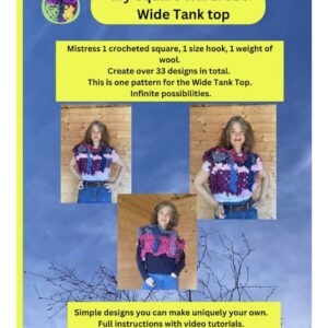 Crochet: My Square Wardrobe: Wide Tank Top PRINT Pattern with written & video instructions.