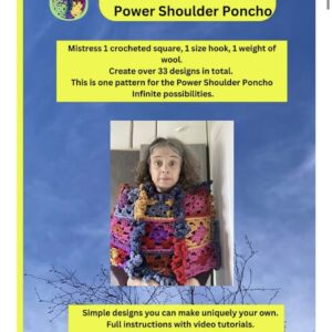 Crochet: My Square Wardrobe: Power Shoulder Poncho or wear as a skirt PRINT Pattern with written & video instructions.