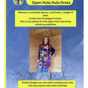 Crochet: My Square Wardrobe: Open Hula Hula Dress PRINT Pattern with written & video instructions.