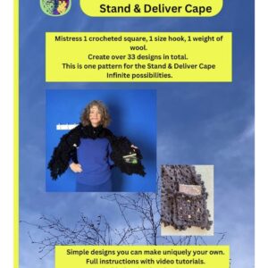 Crochet: My Square Wardrobe: Stand & Deliver Cape with Eye Mask Pocket PRINT pattern with written & video instructions.
