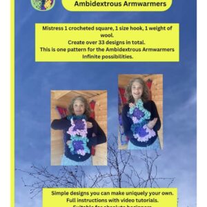 Crochet: My Square Wardrobe: Ambidextrous Armwarmers Long & Short PRINT Pattern with written & video instructions.